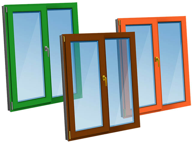 Цветные пластиковые окна - коричневые, серые по доступной цене фото Талдом