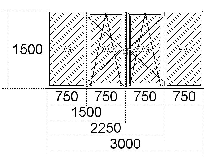 Стандартные окна ПВХ: размеры - высота и ширина Талдом